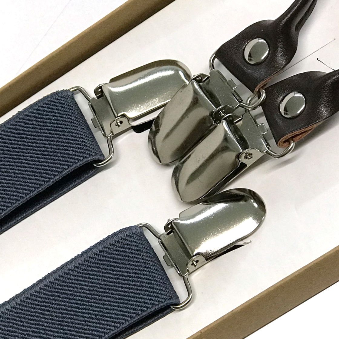 Suspensório Infantil Cinza De Elástico Desenho Liso