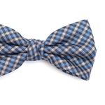 Gravataborboletaempoliesterxadrezcinzaepretocomdetalhesemazulebranco