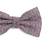 Gravataborboletaempoliestercinzachumbocomdesenhosgeometricoroxoecinzaclaro