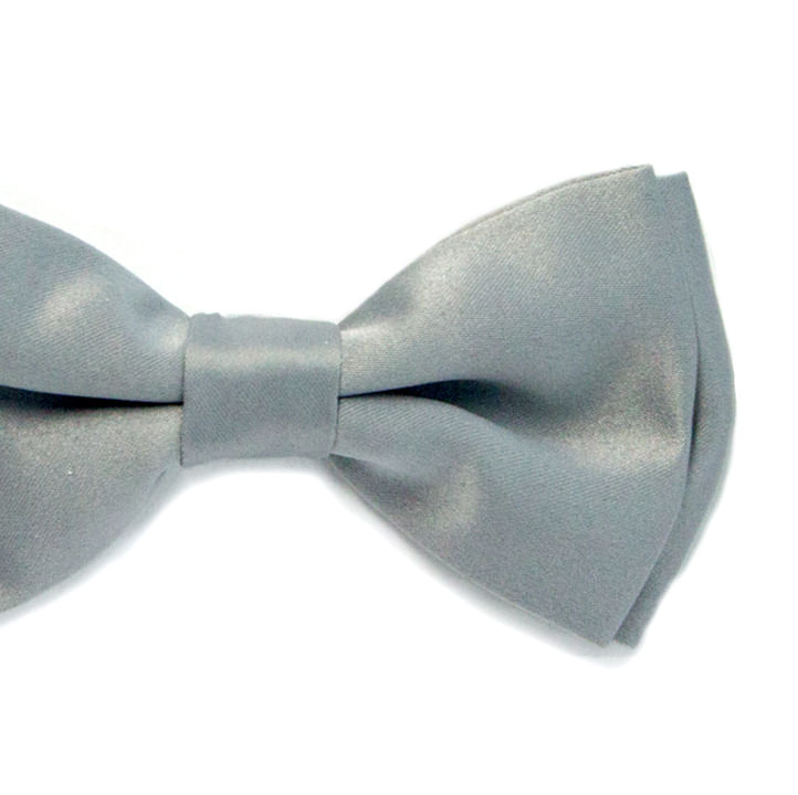 Gravata Borboleta Lisa Em Poliéster Básico Cinza