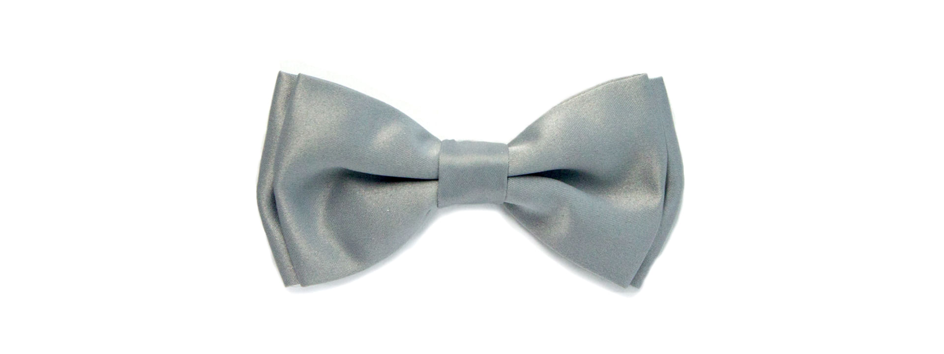 Gravata Borboleta Lisa Em Poliéster Básico Cinza - Hover