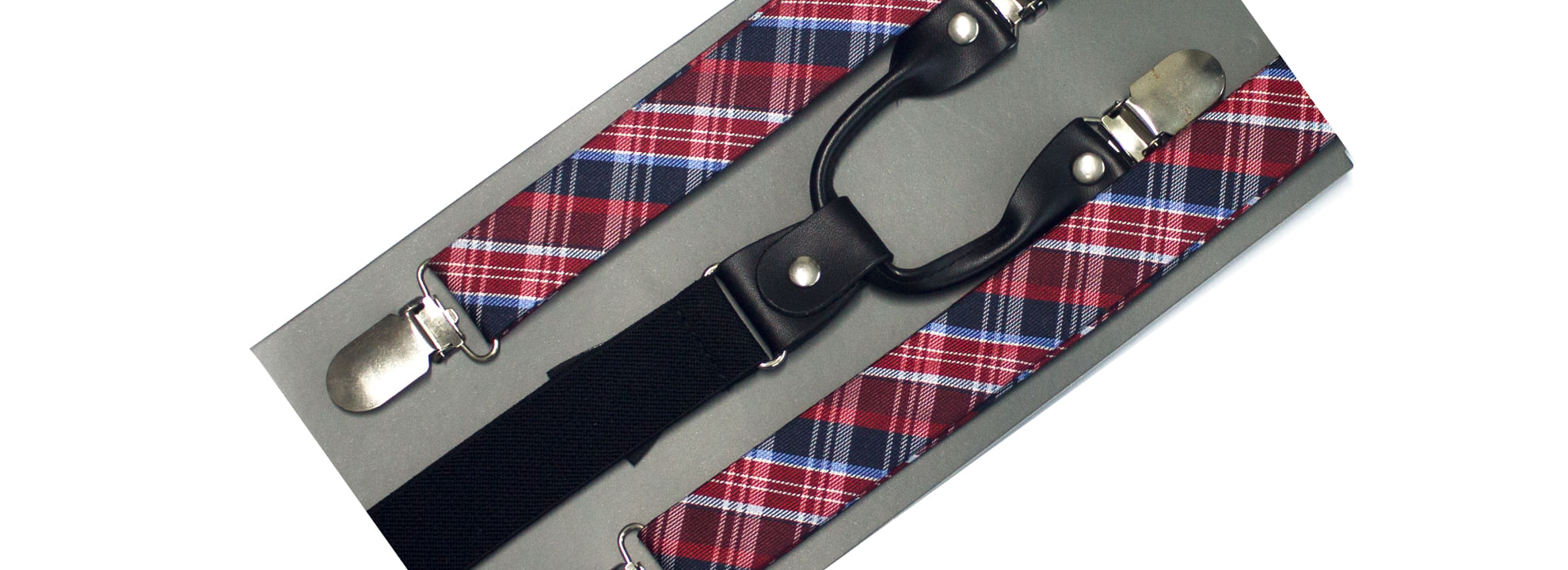 Suspensório Xadrez Tons De Azul, Vinho, Vermelho, Branco - Hover