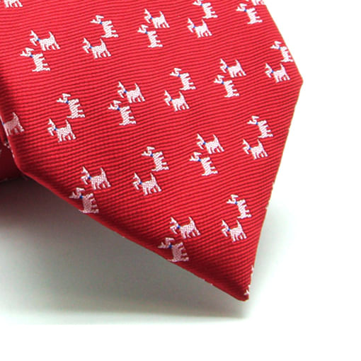 GRAVATA CAMELO JACQUARD 8CM POLIESTER DESENHOS DE CACHORRO