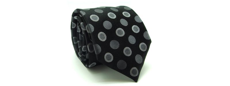 Gravata-de-seda-estampada-preta-com-bolas-Camelo