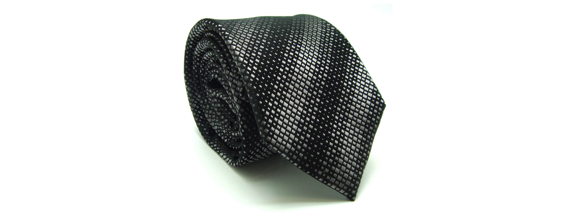 Gravata Seda Losangos Em Preto E Cinza - Hover