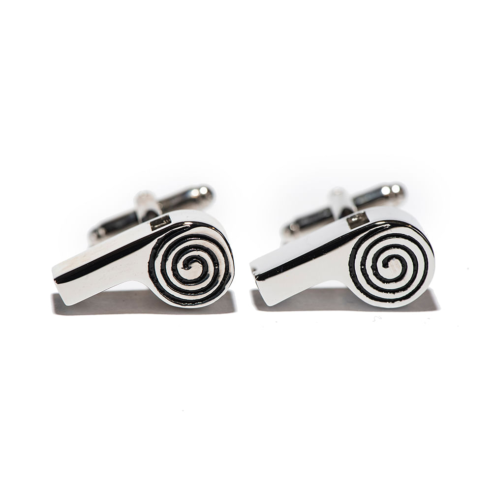 Abotoadura De Metal Em Formato De Apito - Hover