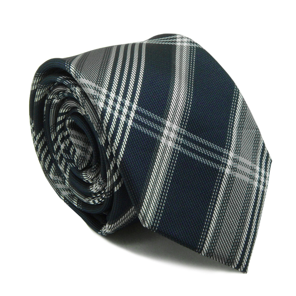 Gravata Tradicional Em Poliéster Xadrez - Hover
