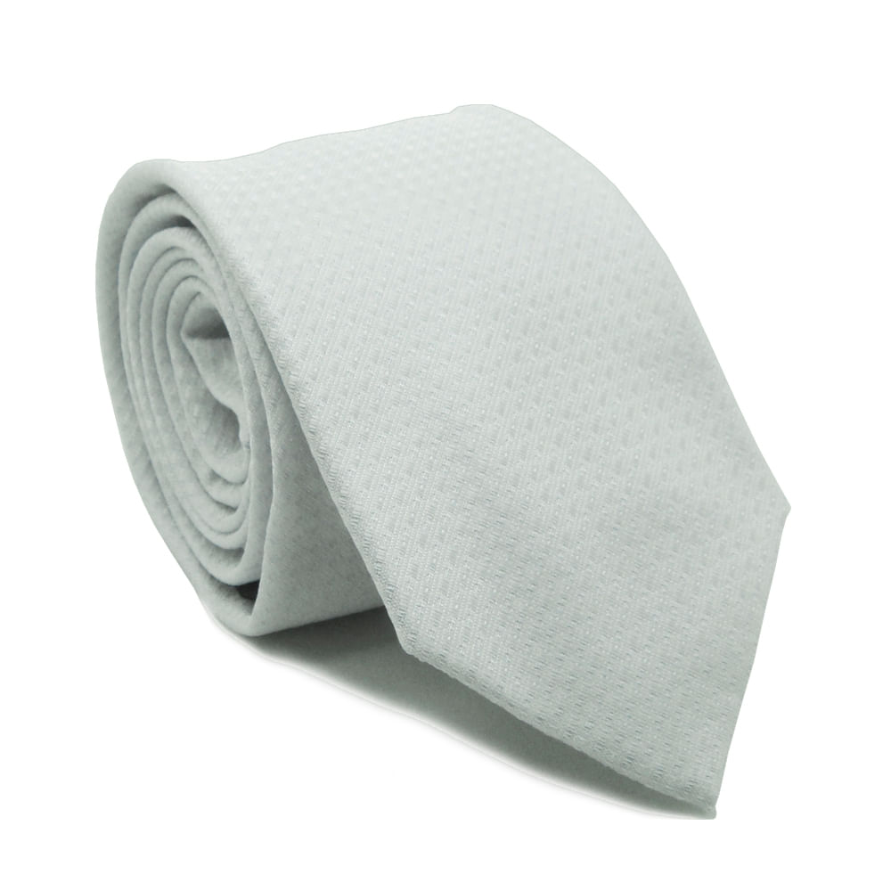 Gravata Tradicional Em Poliéster Cinza - Hover