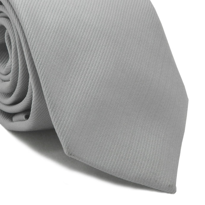 Gravata Tradicional Em Poliéster Cinza