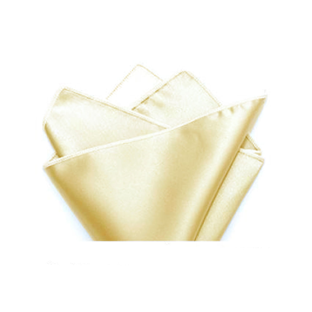 Lenço De Bolso Em Poliéster Amarelo Claro