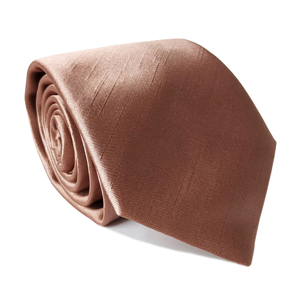 Gravata Cerimonial Tradicional Shantung Lisa Rosê - Hover
