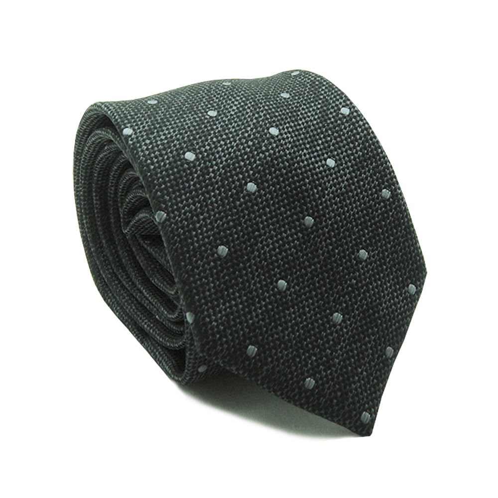 Gravata Jacquard Poliéster Classic Preto Quadriculado - Hover