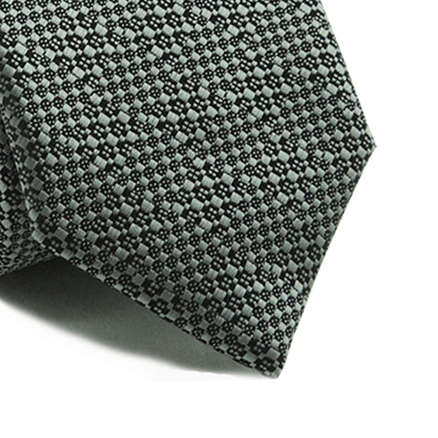 Gravata Jacquard Poliéster Premium Slim Cinza