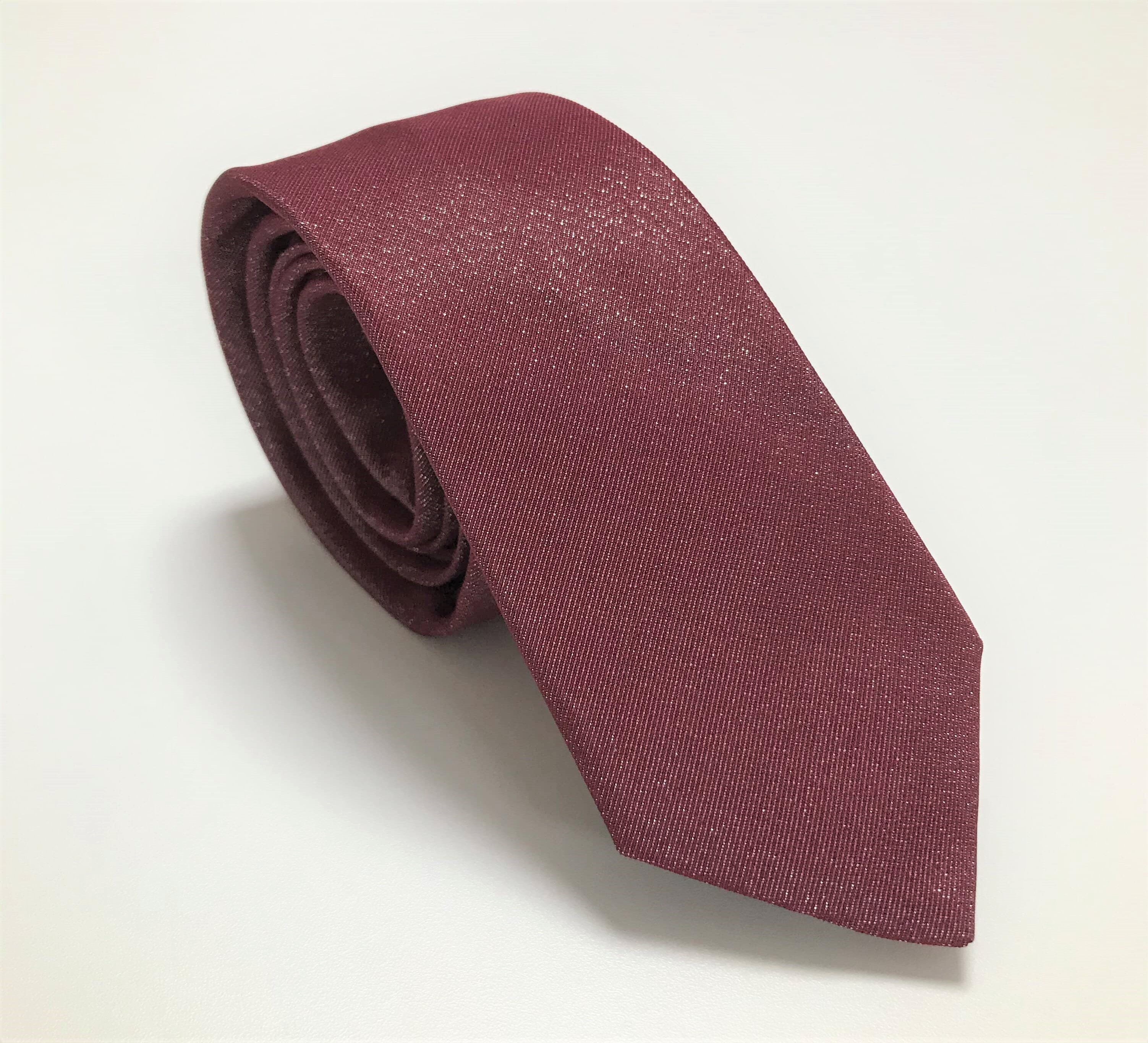 Gravata Slim  Jacquard Premium Poliester Marsala Metalizada - Hover
