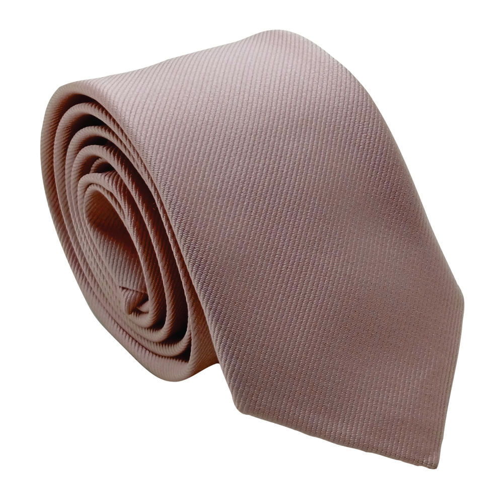 Gravata Poliéster Slim Rosa - Hover