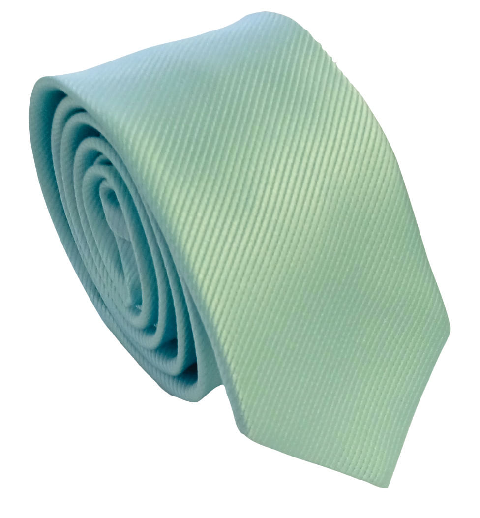 Gravata Poliéster Verde Menta - Ideal Para Casamento, Dia A Dia E Eventos. - Hover