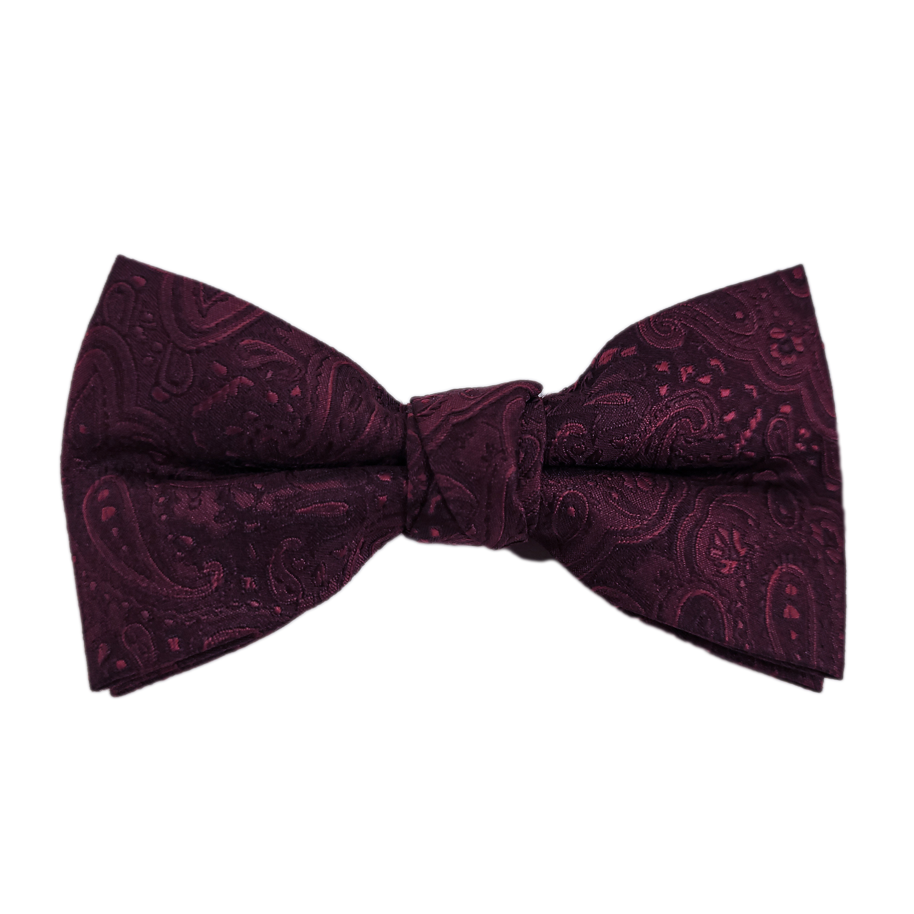 Gravata Borboleta Com Desenho Cashmere Em Poliéster Vinho - Hover