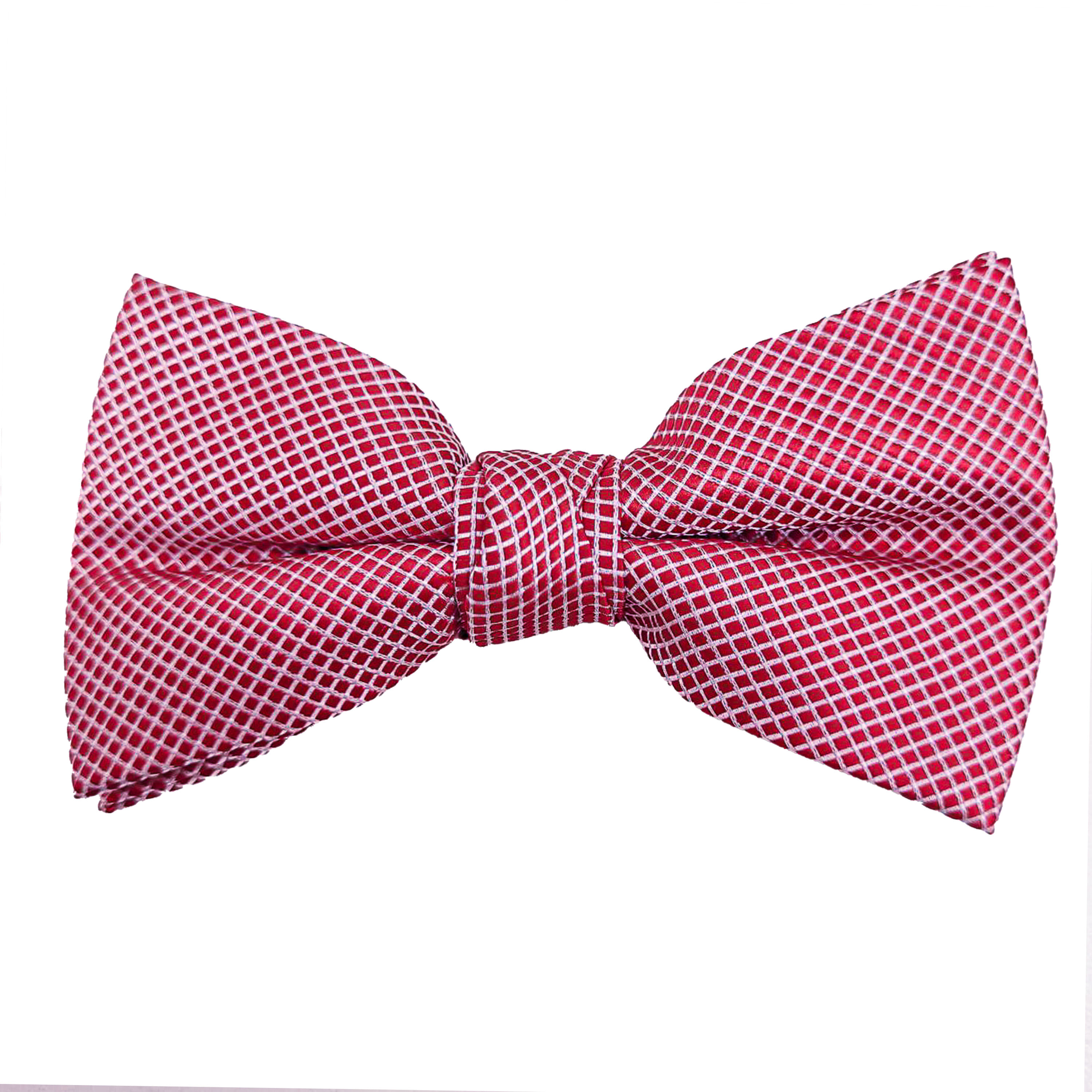 Gravata Borboleta Vermelha Com Quadriculado Branco - Hover