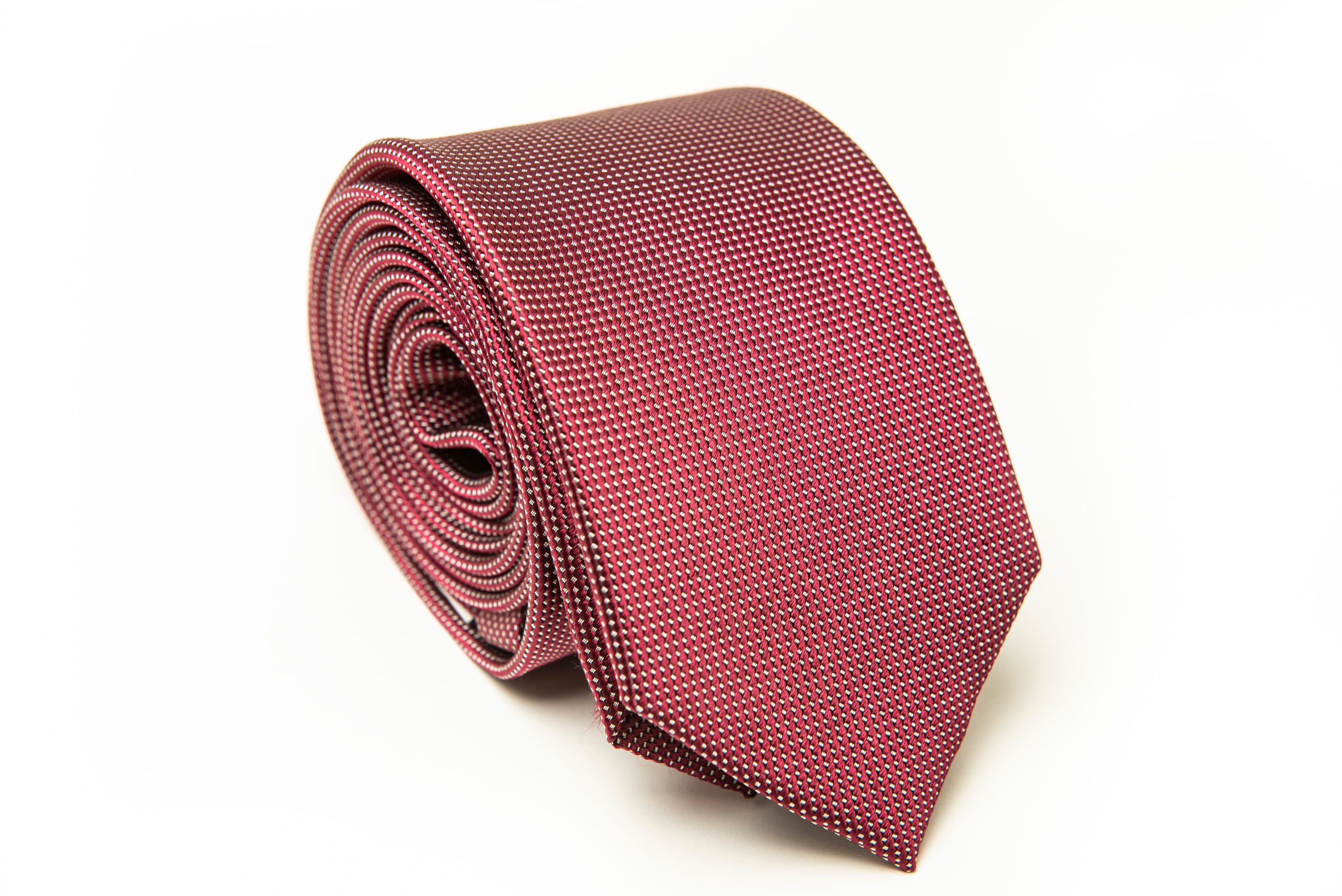 Gravata Tradicional Seda Pierre Cardin  Vermelha Com Pontinhos Brancos - Hover