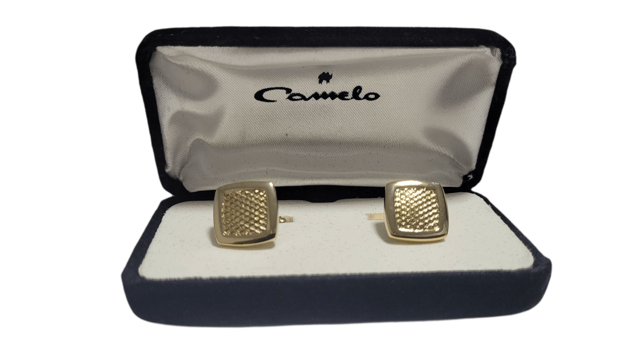 Abotoadura De Metal Quadrada Dourada Cestavada - Hover