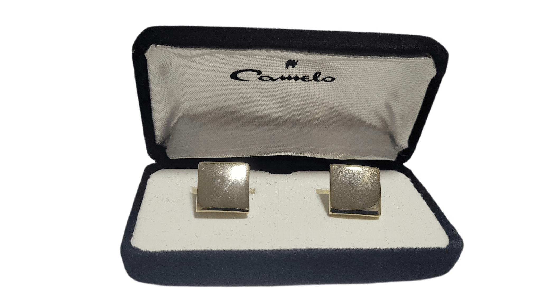 Abotoadura De Metal Quadrada Dourada Lisa - Hover