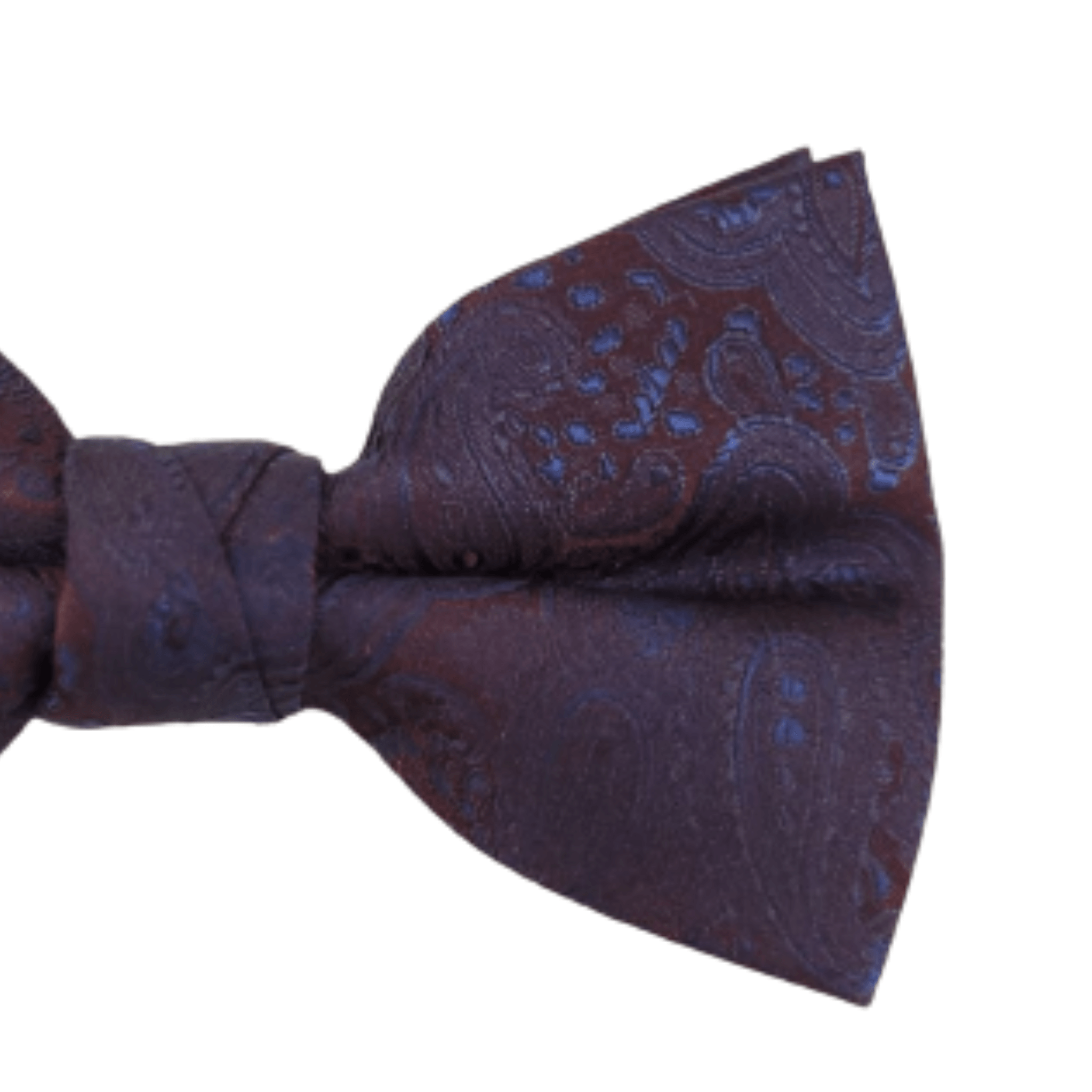 Gravata Borboleta Com Desenho Cashmere Vinho e Azul