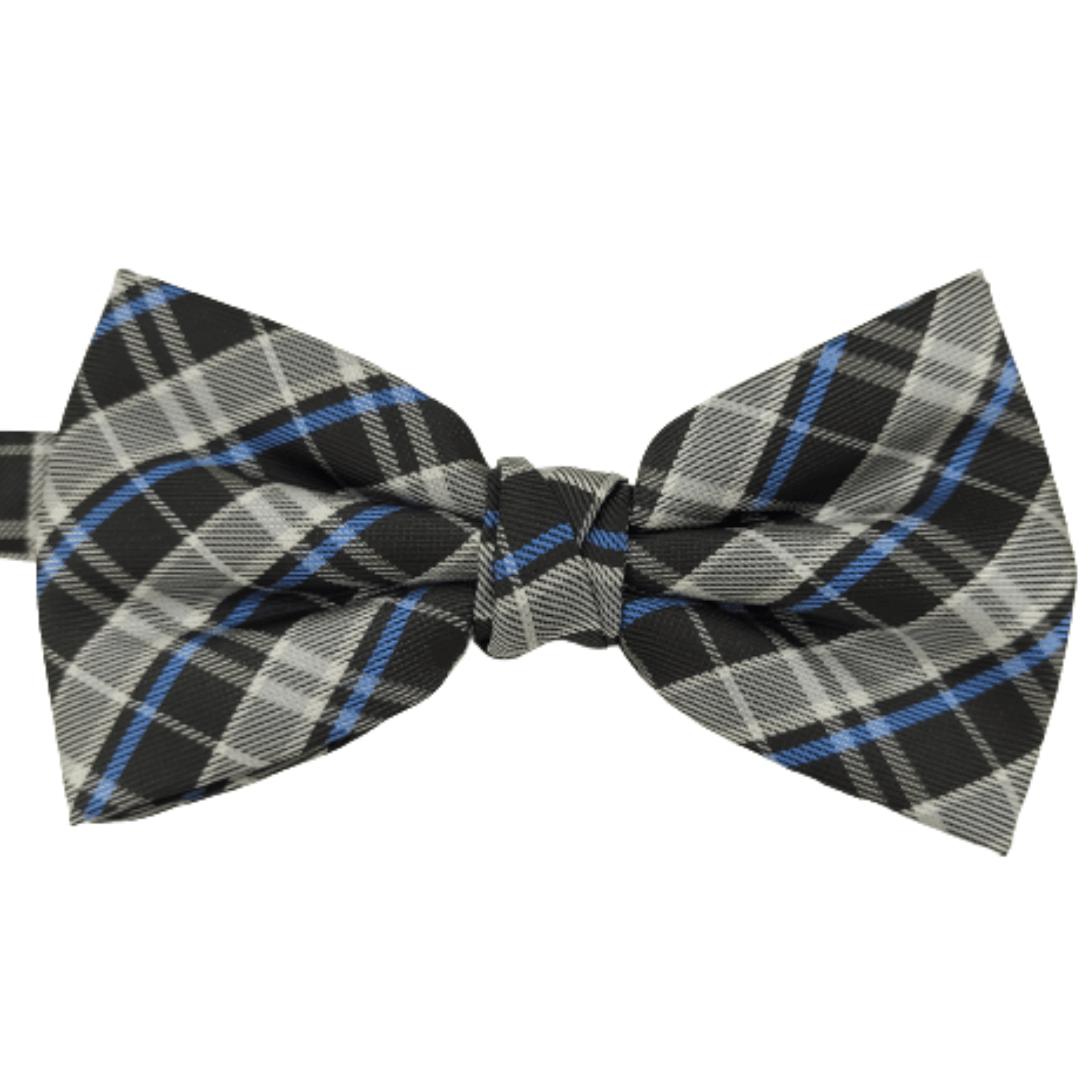 Gravata Borboleta Xadrez Poliester Azul, Preto e Cinza - Hover