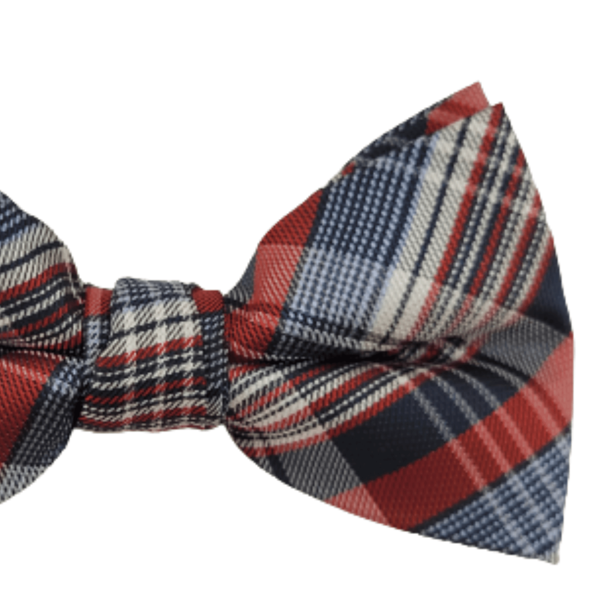 Gravata Borboleta Xadrez Poliéster Azul, Vermelho e Branco