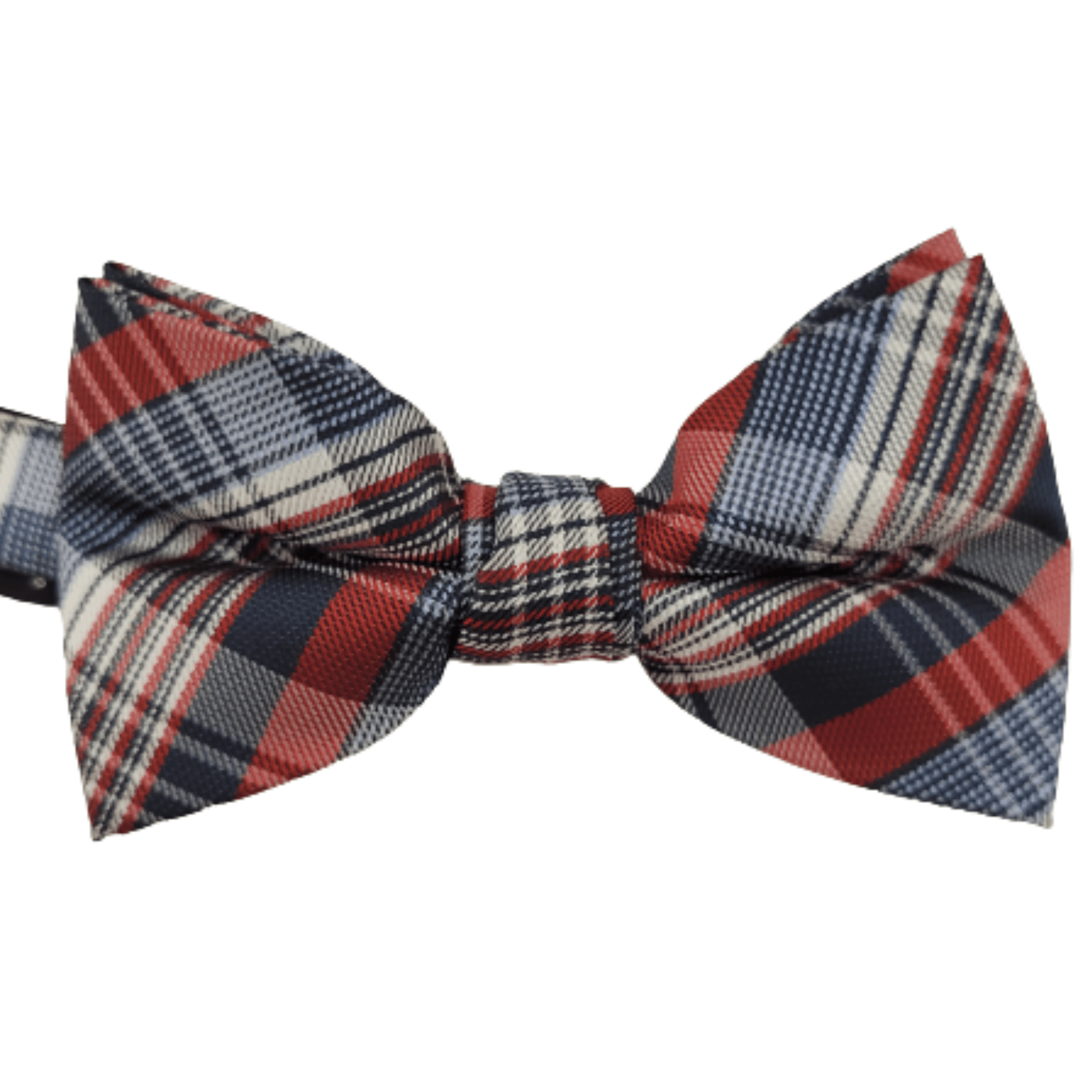 Gravata Borboleta Xadrez Poliéster Azul, Vermelho e Branco - Hover