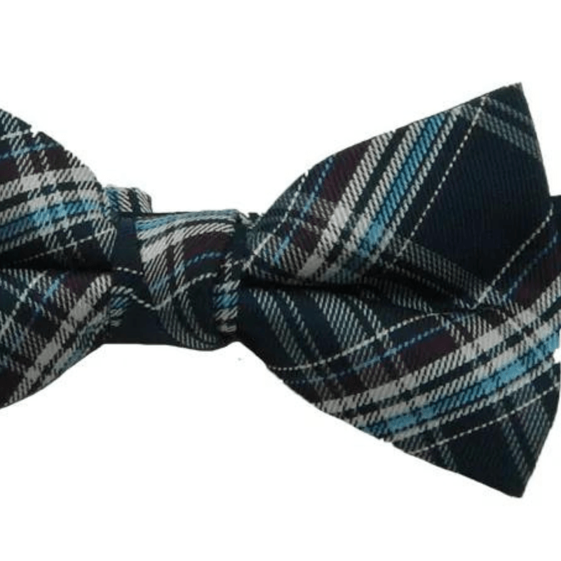 GravataBorboletaJacquardEmPoliesterXadrezMarinho