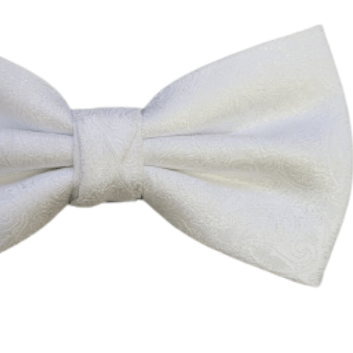 Gravata Borboleta Em Poliéster Branco Com Cashmere