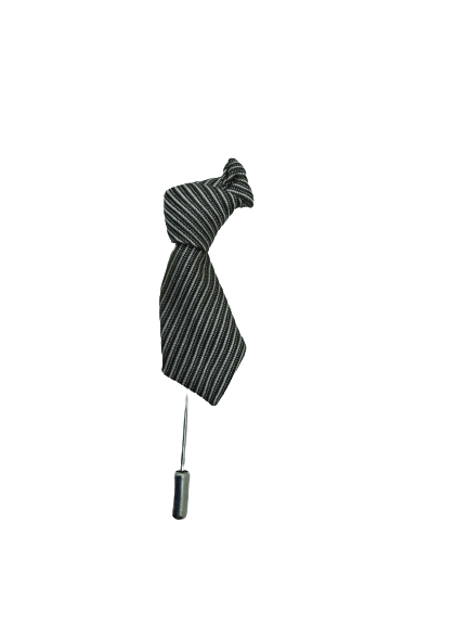 Pino de Lapela Gravatinha Estampa Cinza - Hover