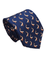 Gravata-Seda-Tradicional-Azul-Marinho-com-desenhos-de-Peixe