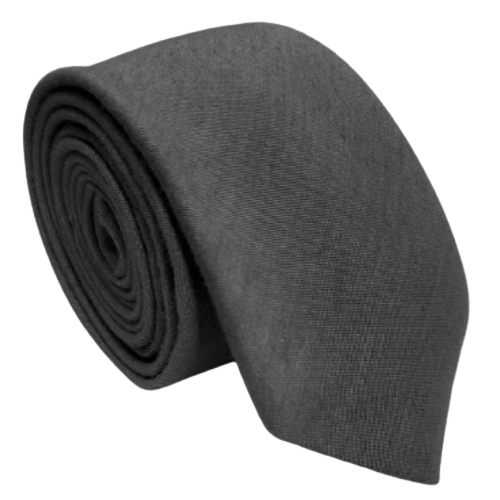 Gravata Slim Em Poliester Lisa Cinza - Hover