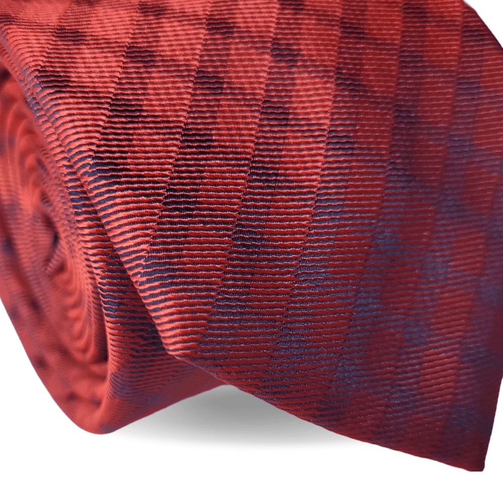 GRAVATA TRADICIONAL POLIÉSTER JACGUARD XADREZ VERMELHO E AZUL - Hover