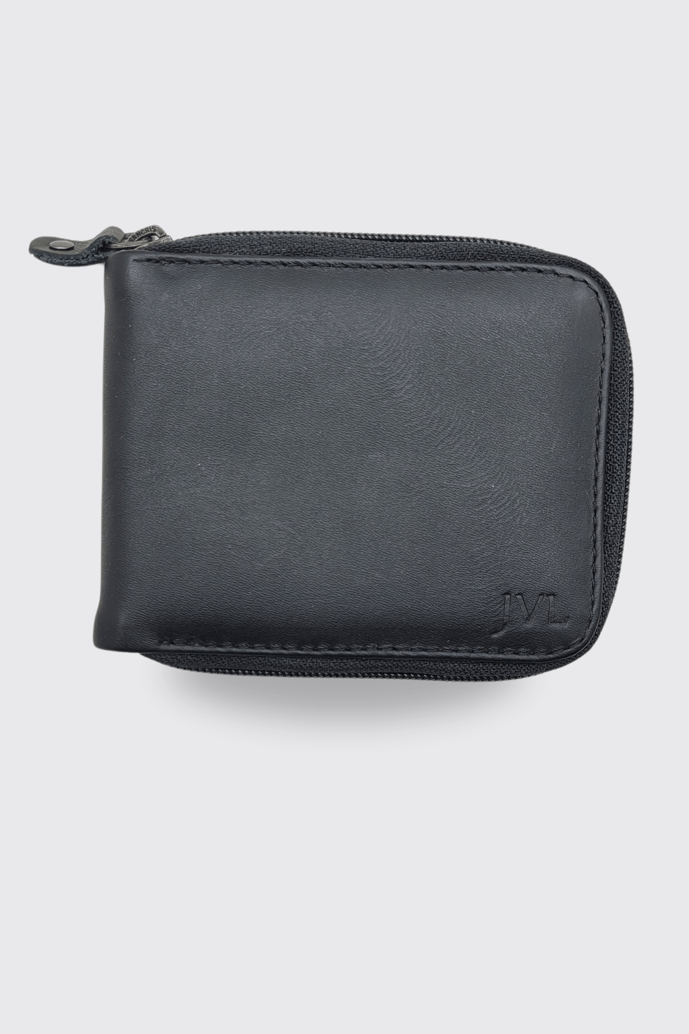 Carteira de Couro Preta com Zíper