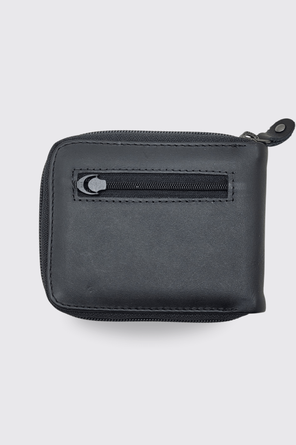 Carteira de Couro Preta com Zíper - Hover