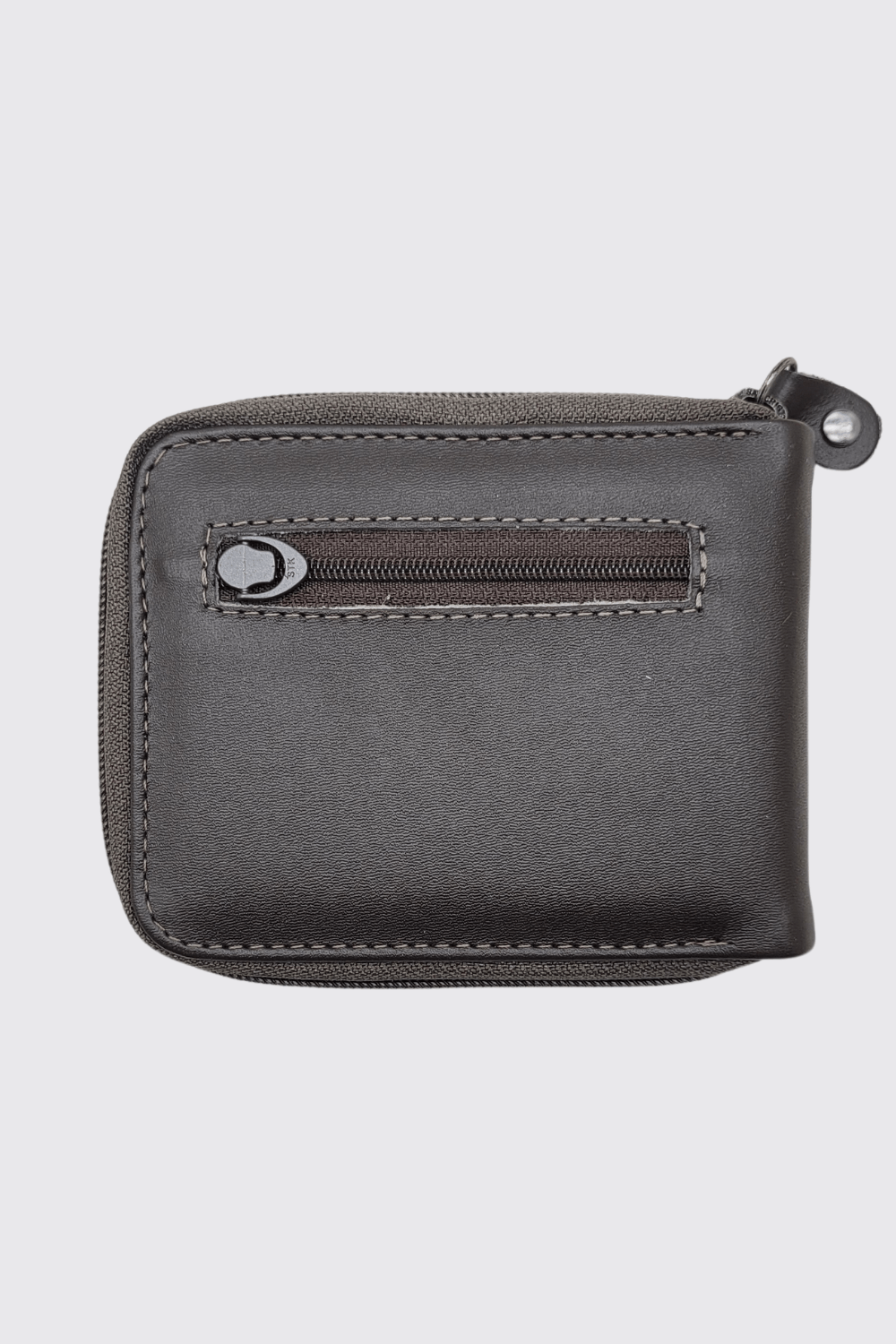 Carteira de Couro Marrom com Zíper - Hover