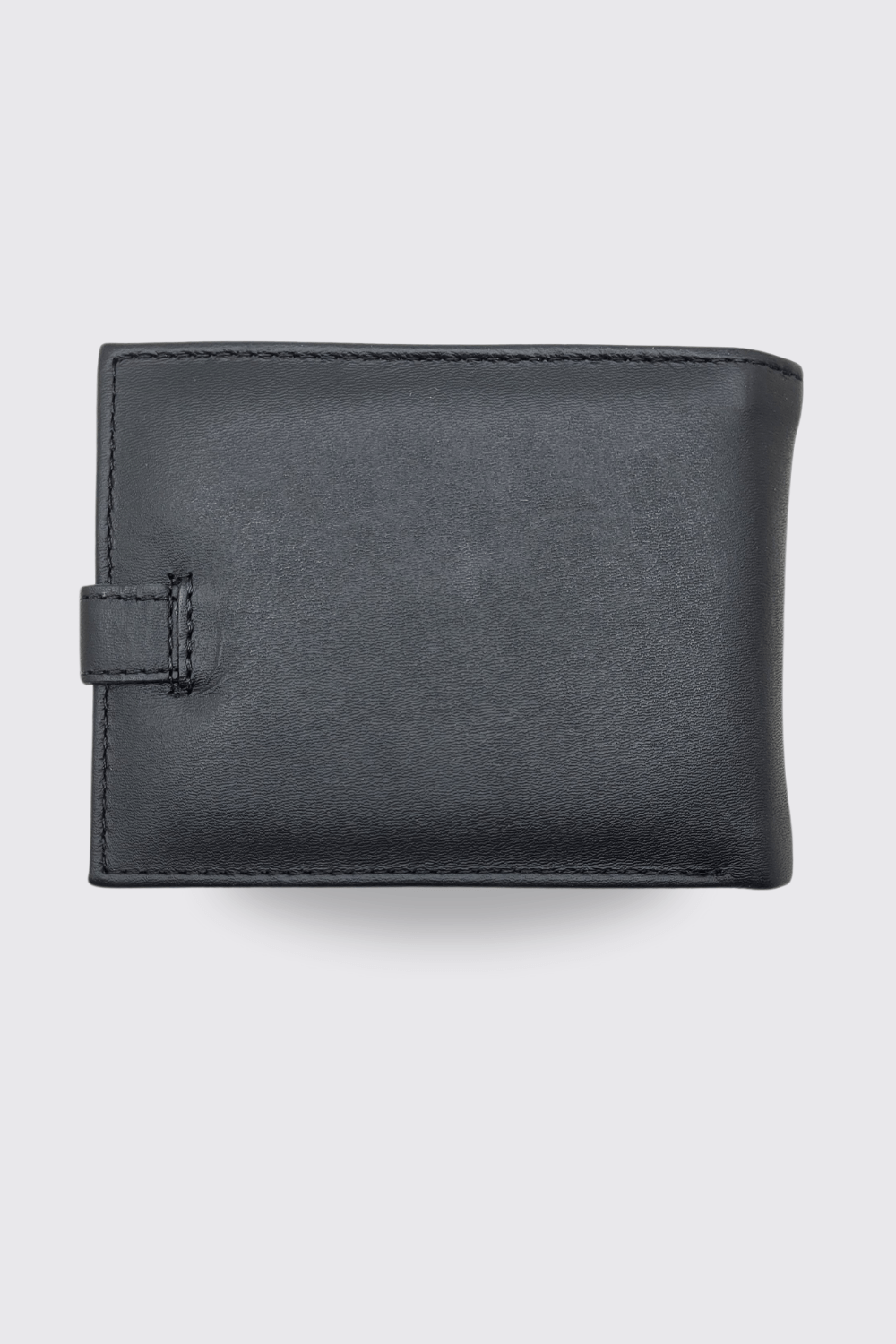 Carteira de Couro Preta com Botão - Hover