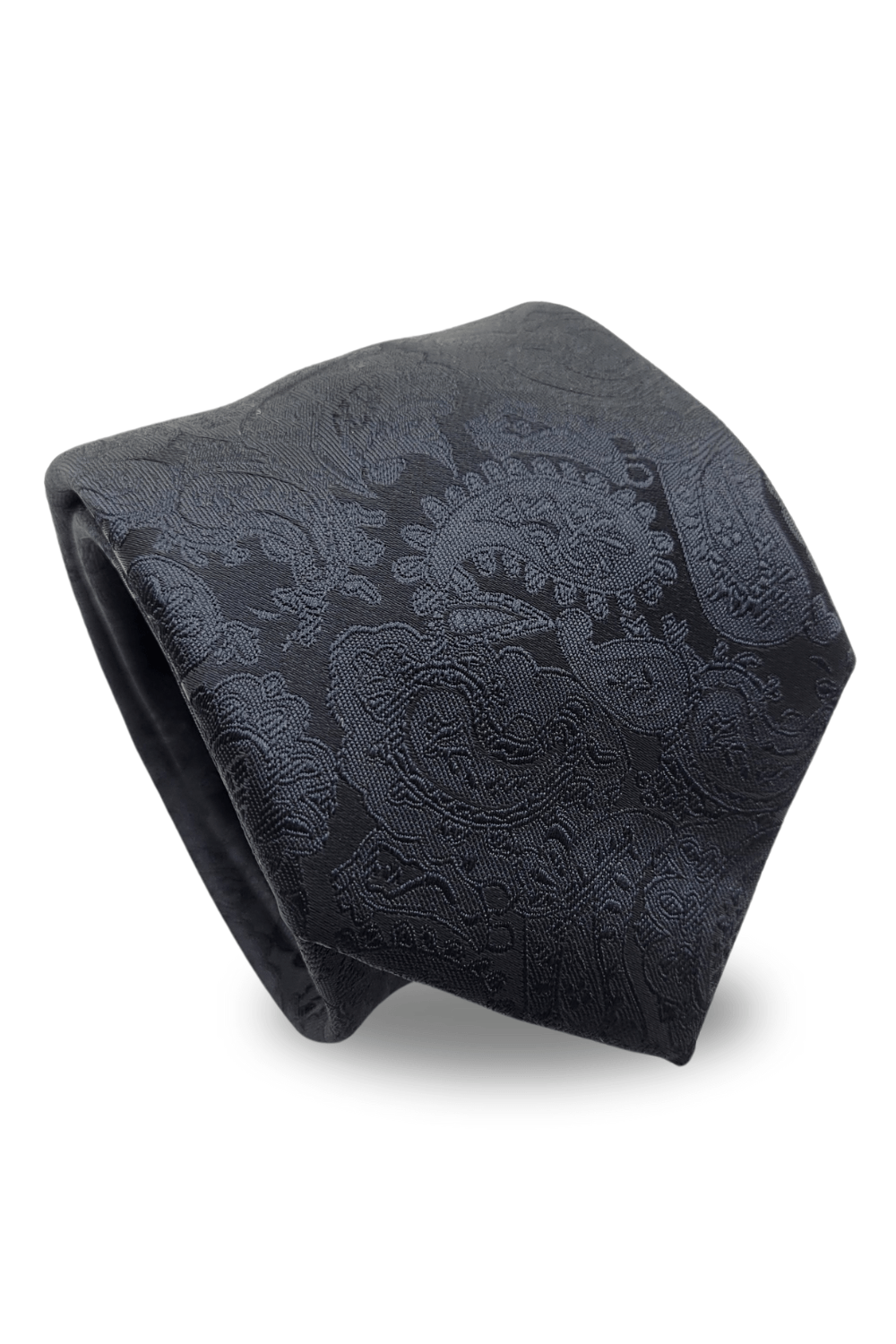 Gravata Tradicional Poliéster Preta Cashmere - Hover