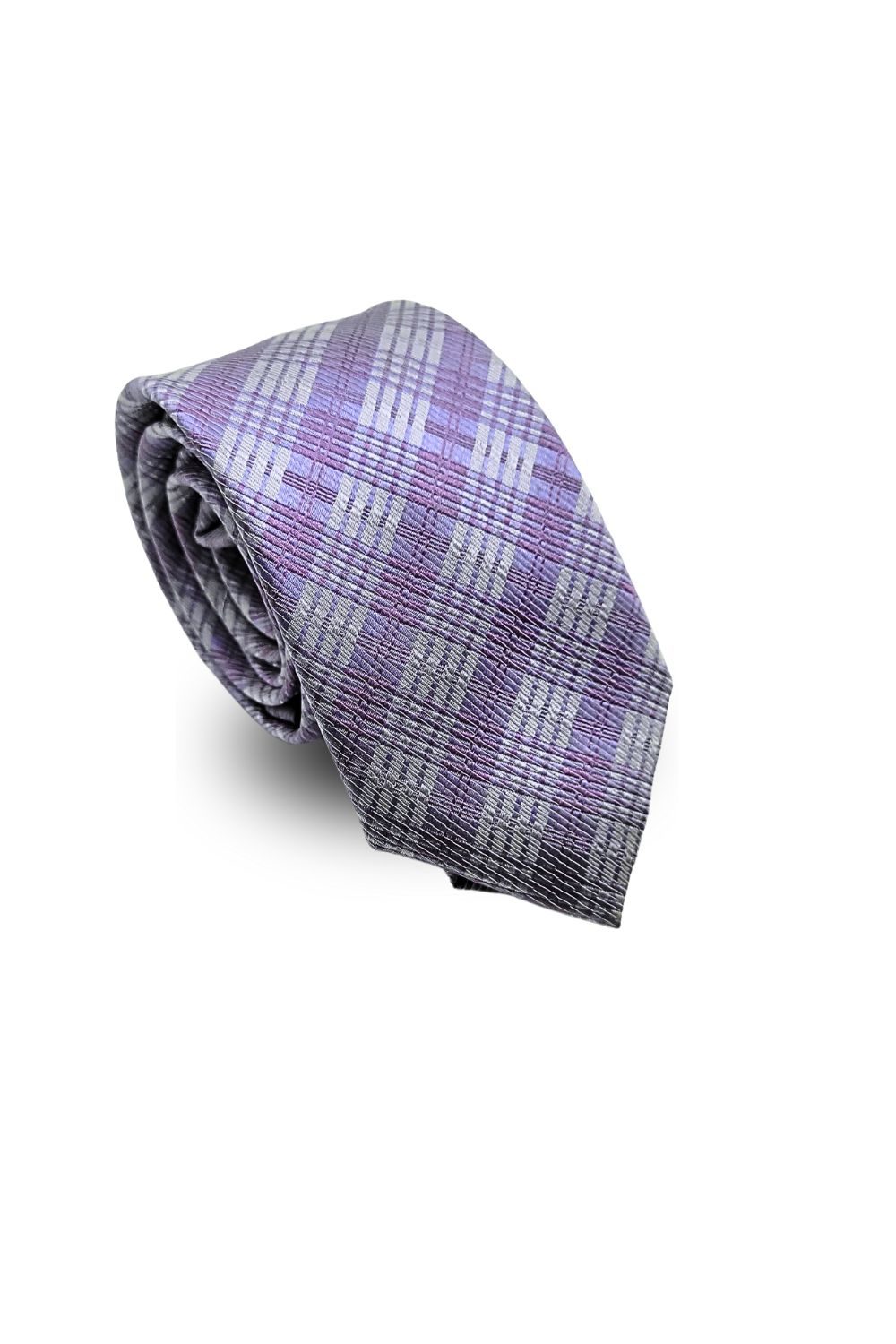 Gravata Tradicional Seda Pierre Cardin  Lilás com listras - Hover