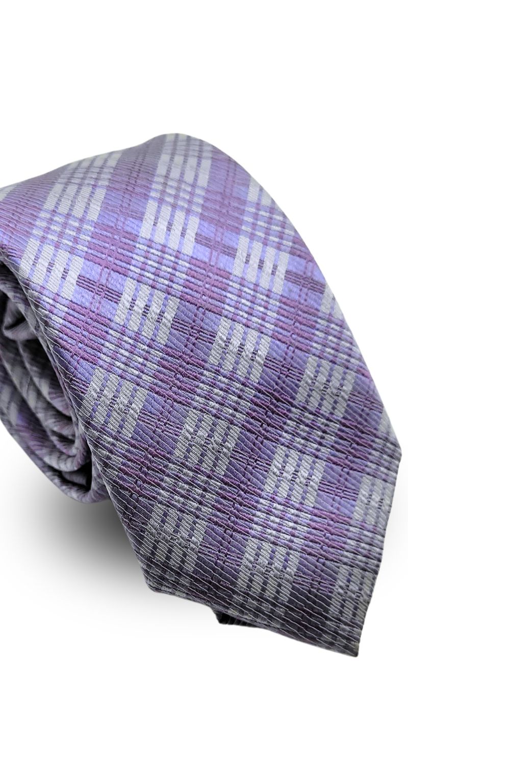 Gravata Tradicional Seda Pierre Cardin  Lilás com listras