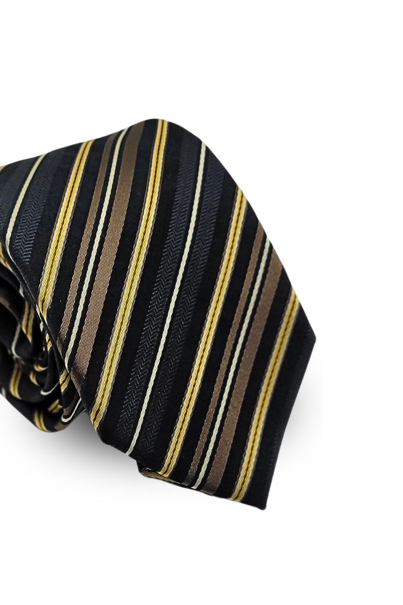 Gravata-Tradicional-Seda-Pierre-Cardin--Marrom-Listras