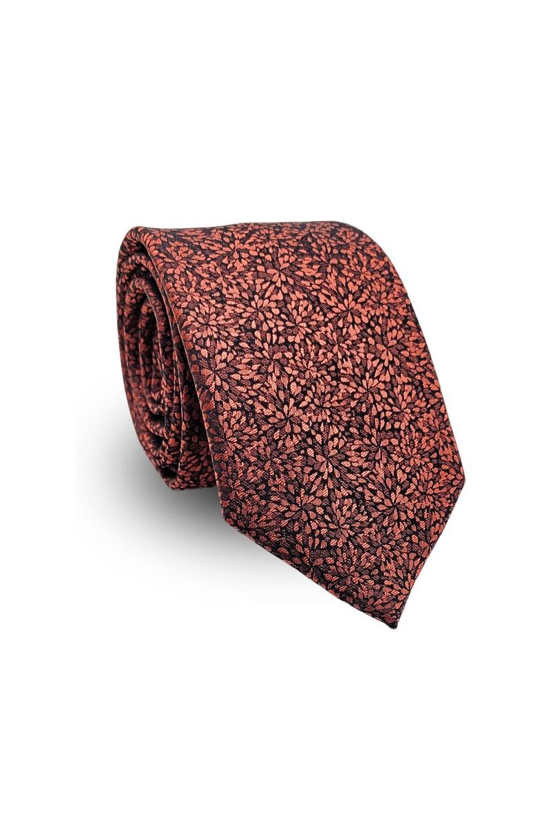 Gravata-Tradicional-Jacquard-Poliester-Pierre-Cardin--Floral-Vermelho