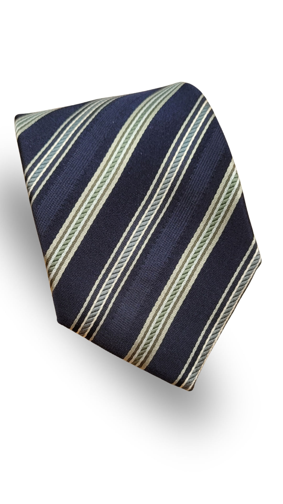 GRAVATA SEDA  TRADICIONAL 7CM PIERRE CARDIN LISTRA PRETO E VERDE - Hover