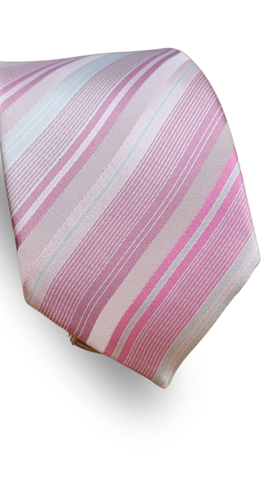 GRAVATA SEDA  TRADICIONAL 7CM PIERRE CARDIN ROSA DET BRANCO