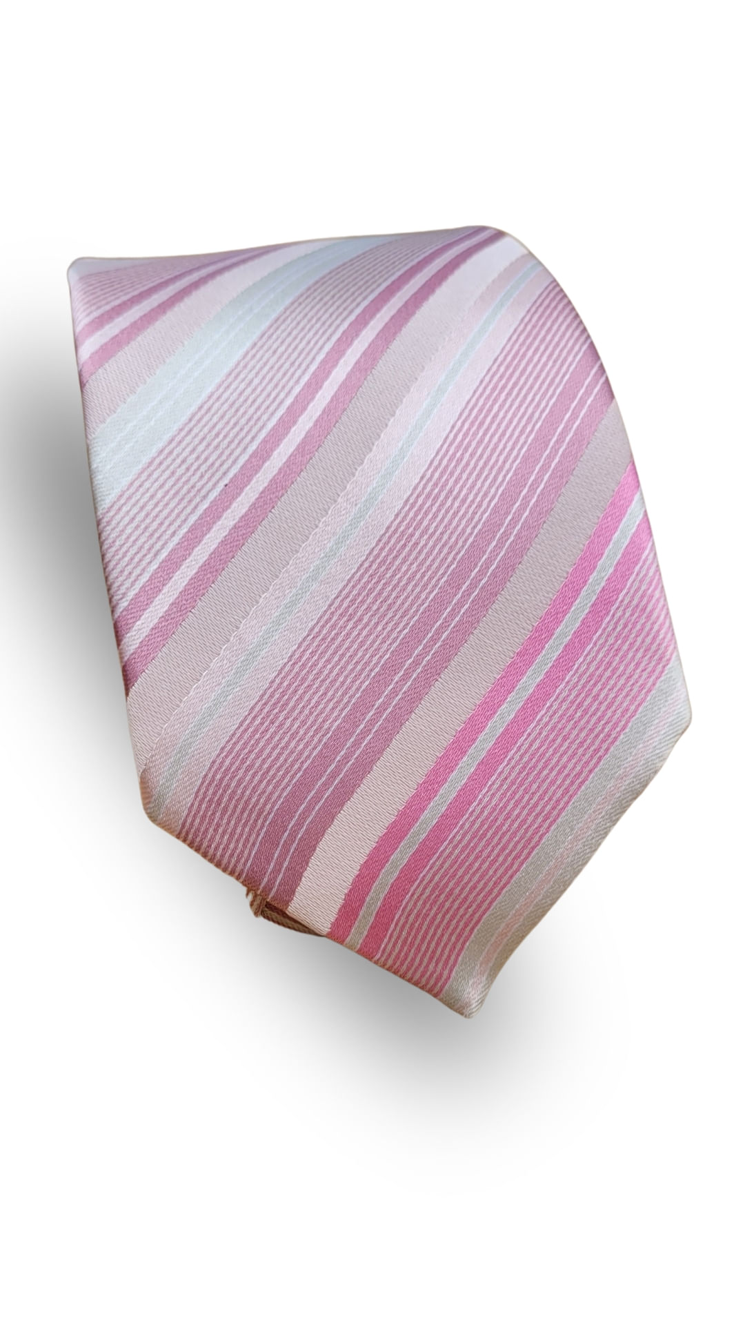 GRAVATA SEDA  TRADICIONAL 7CM PIERRE CARDIN ROSA DET BRANCO - Hover